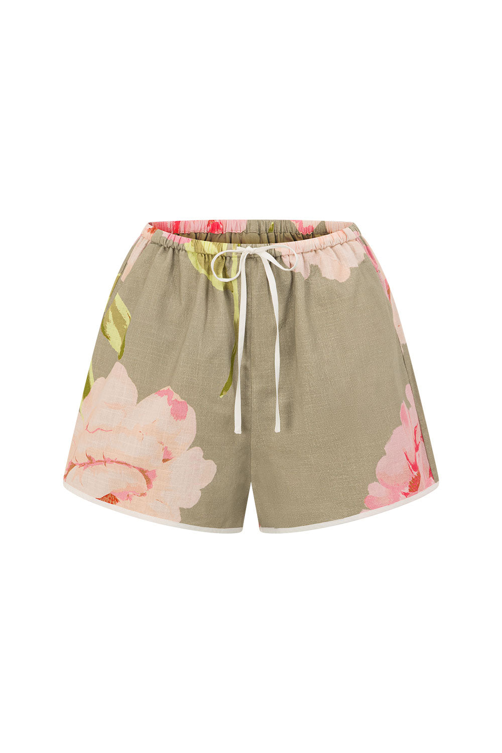 Fiori Green Floral Print Drawstring Meadow Shorts – SABO