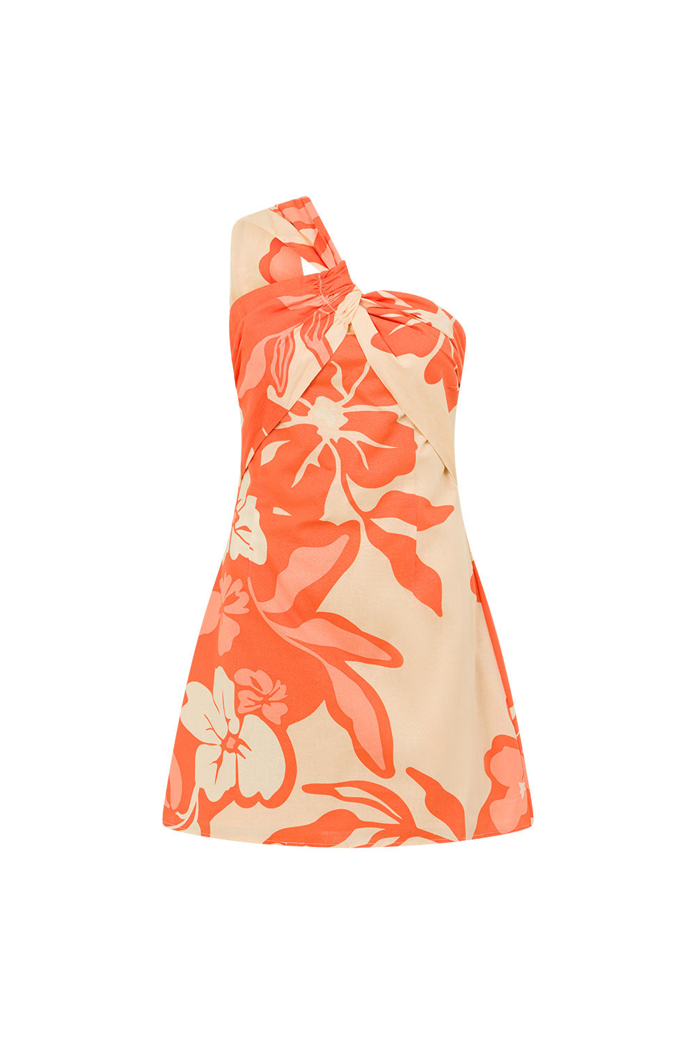 Orange Sunset Botanica Floral Print Linen One Shoulder Mini Sasha Dress XXXL | by SABO Orange Sunset Botanica Floral Print Linen One Shoulder Mini Sasha Dress XXXL | by SABO