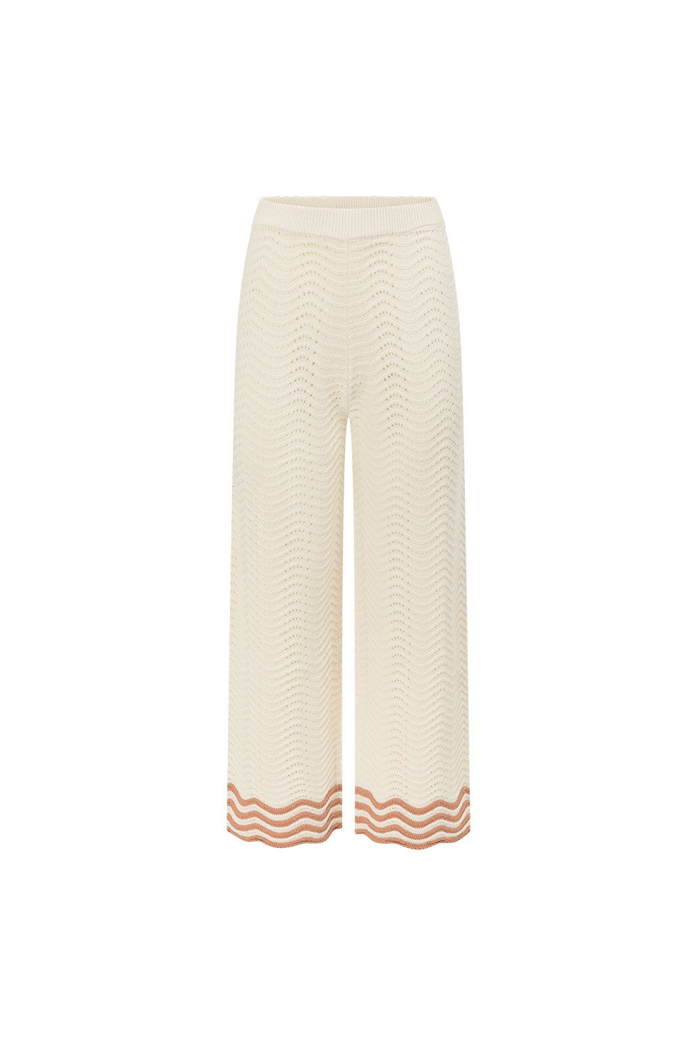 パンツ ayana Cream Wavy Knit High Waist Janaya Pants – SABO