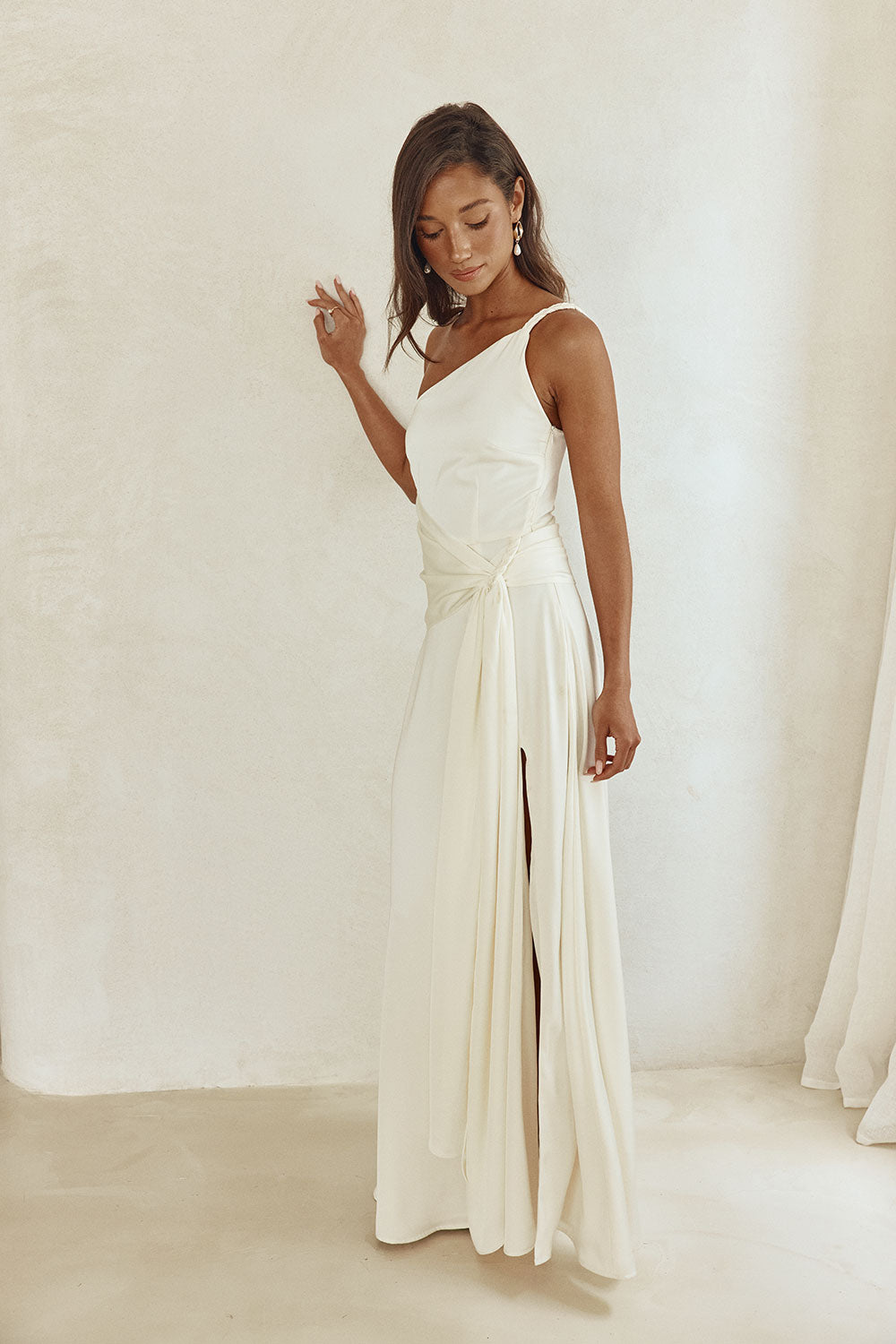 sabo skirt formal dresses White Strapless Front Tie Mini Mairi Dress XL