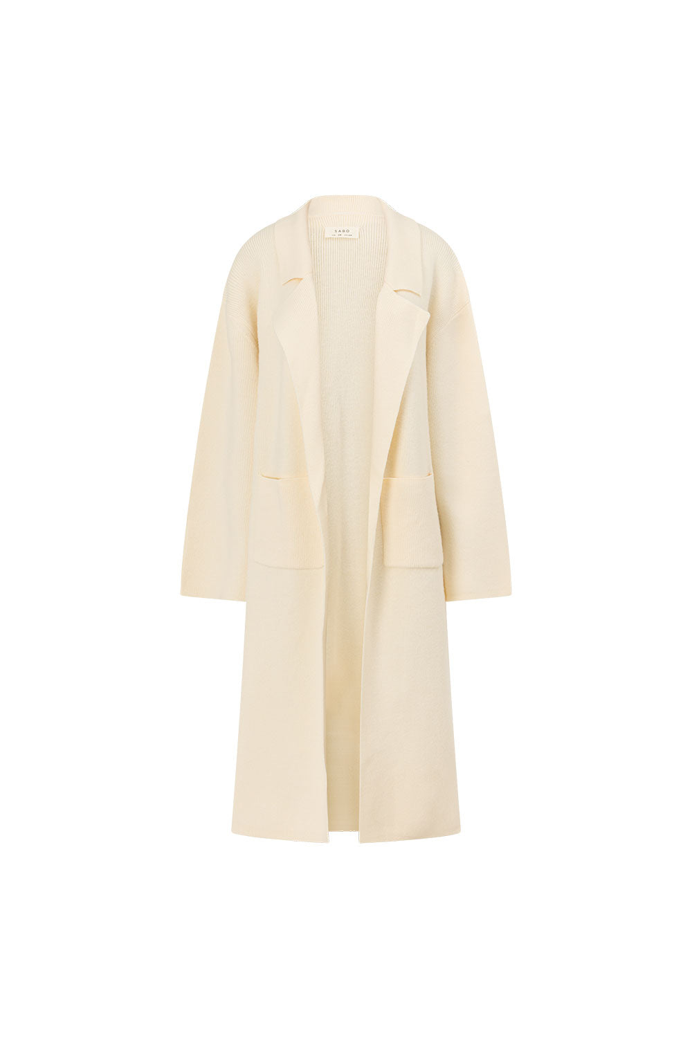 Cream Woolen Relaxed Collared Maxi Adira Jacket – SABO