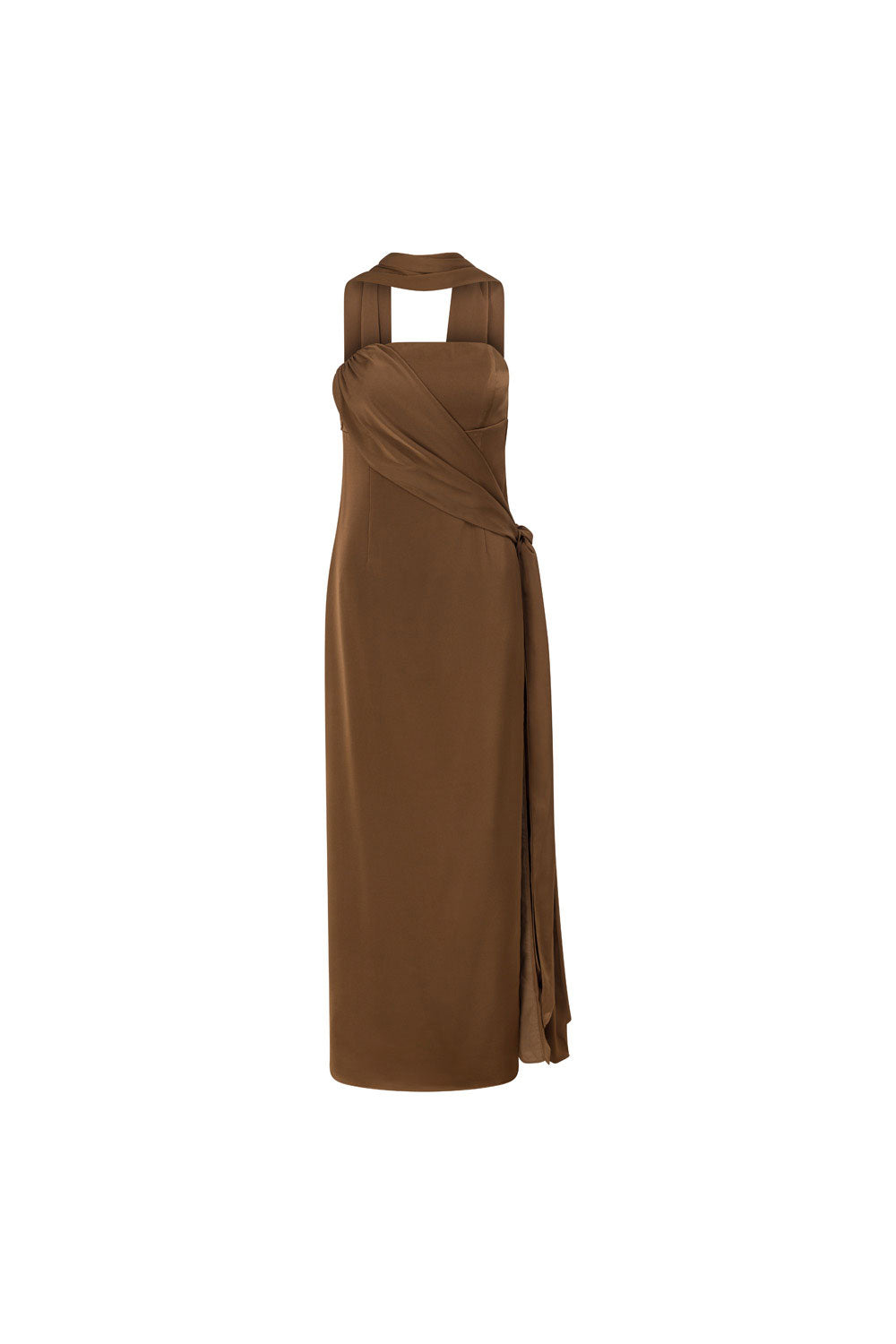 brown strapless silk dress Prom Dress | Formal Dress | Maxi Dress | Prom Gown | Brown | 12 | Thora Strapless Satin Maxi Dress - Brown