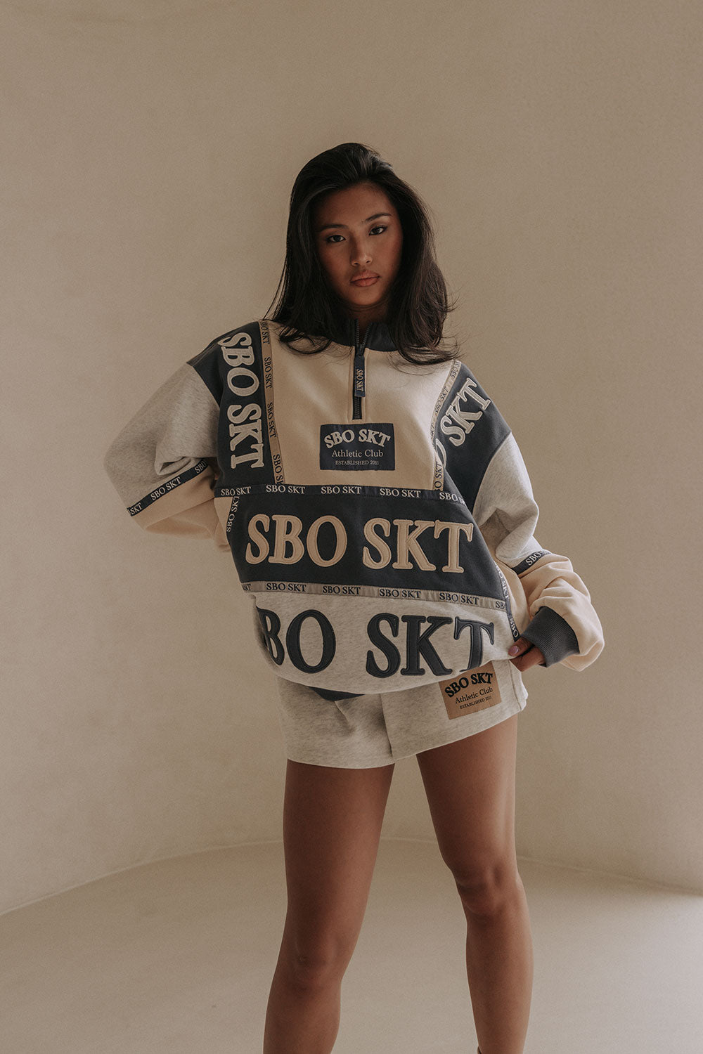 Stockholm Oversized Vintage Sweater - Fleece Blue, Cream, Grey – SABO