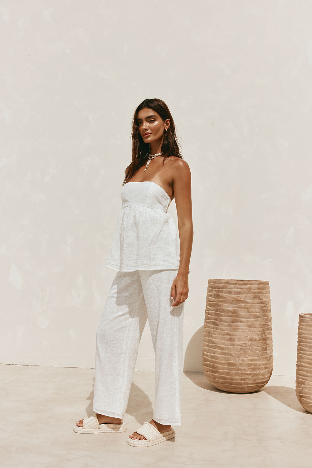 Jaymie Strapless Overlay Backless Jumpsuit - White – SABO