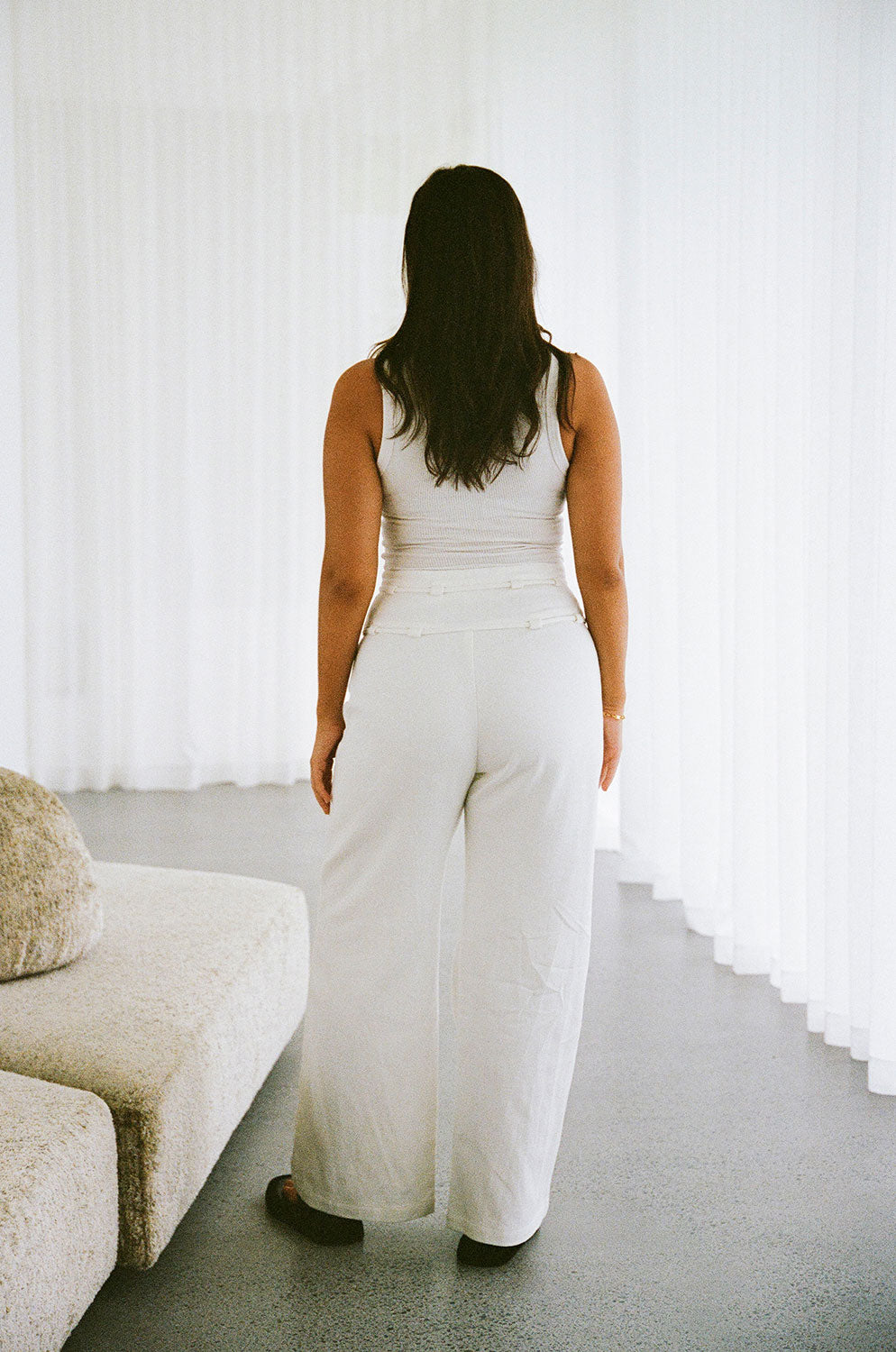 White High Waist Cargo Pocket Tie Jaicee Pants – SABO