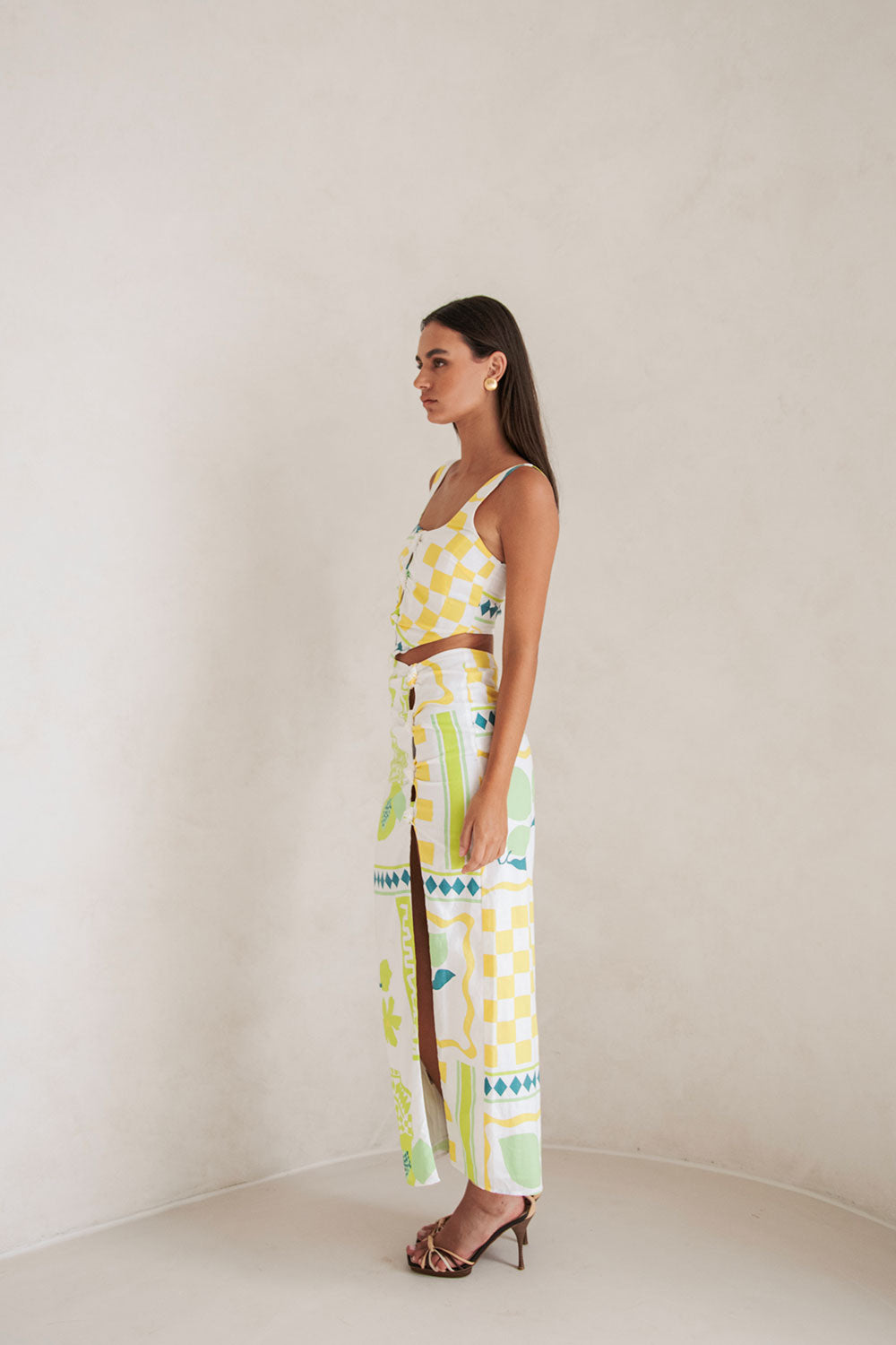 SAMPLE-Pluto Midi Skirt - Prego Verde