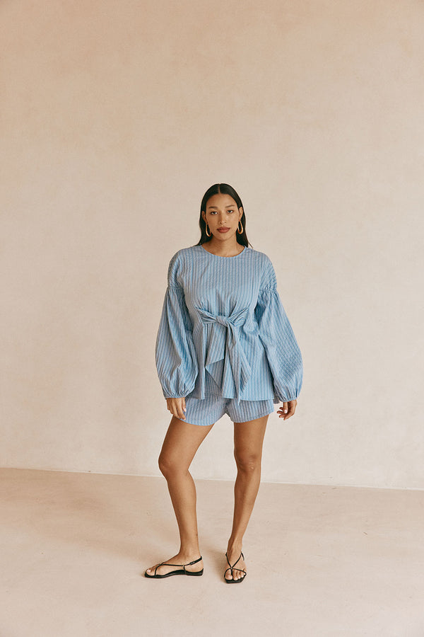 SAMPLE-Hailey Top - Blue Stripe