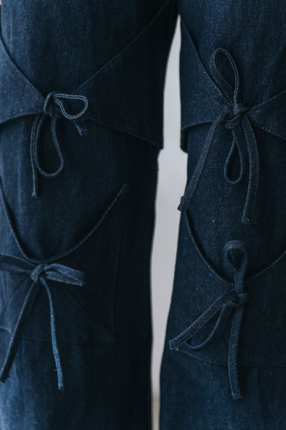 Dark Blue Denim Bow Detail Poet Jean Pants – SABO