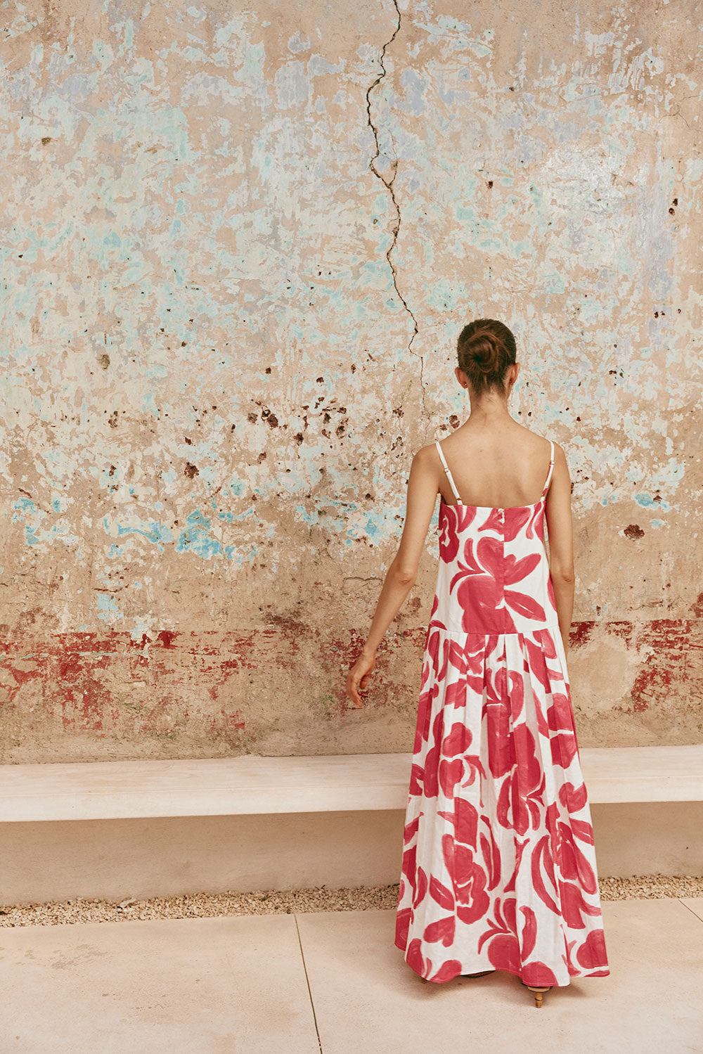 Bette Thin Strap Panelled Maxi Dress - Pink, White Ada Floral
