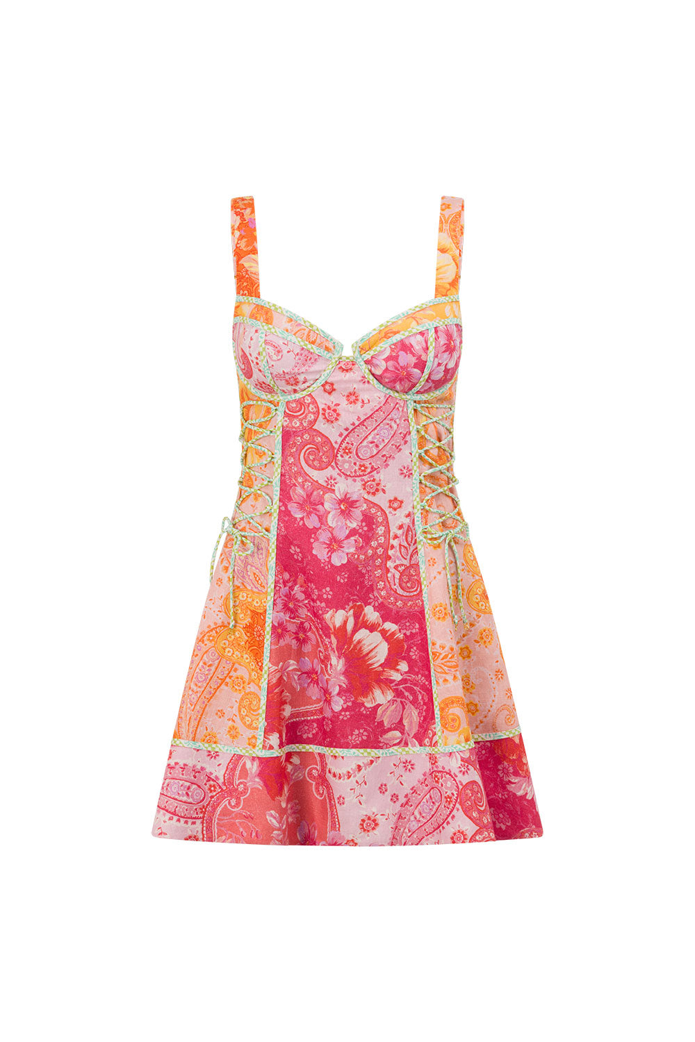 Pink Botanica De Flor Print Corset Mini Emilia Dress SABO Pink Botanica De Flor Print Corset Mini Emilia Dress SABO