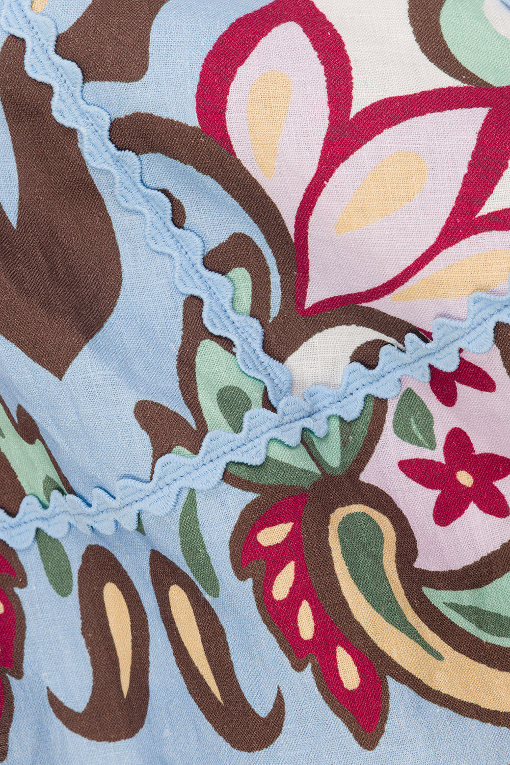 Blue Floral Paradesios Print Strapless Romper – SABO