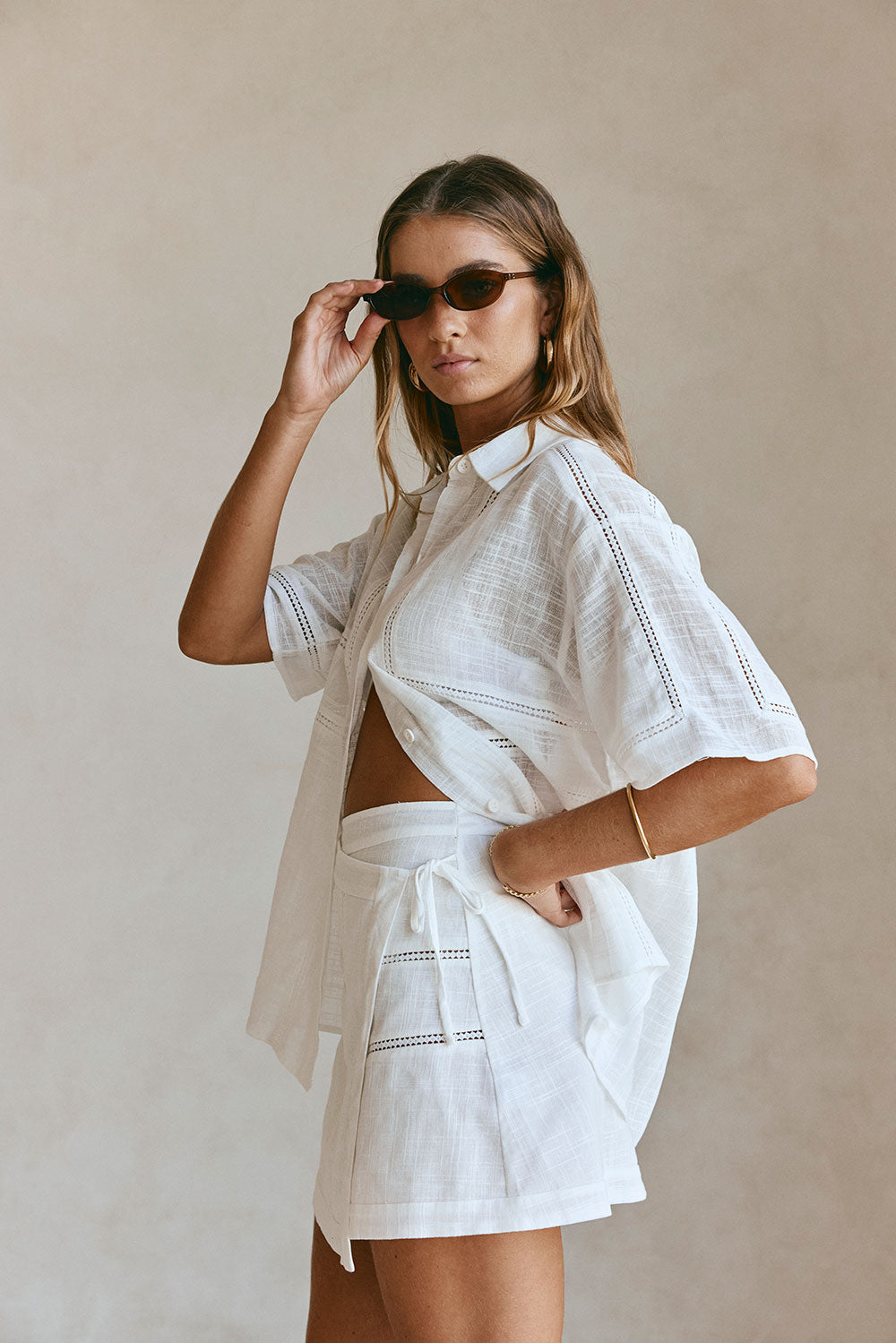 White Cheesecloth Wrap Mini Banks Skirt – SABO