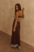 Scallop Knit Maxi Dress - Chocolate