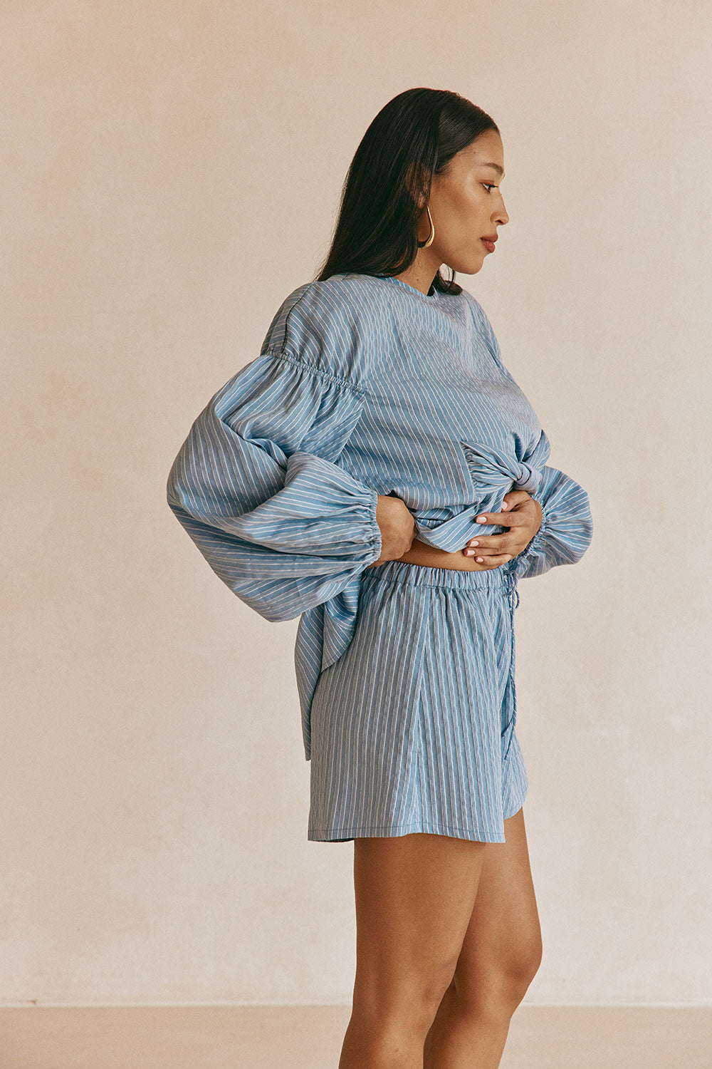 Hailey Shorts - Blue Stripe