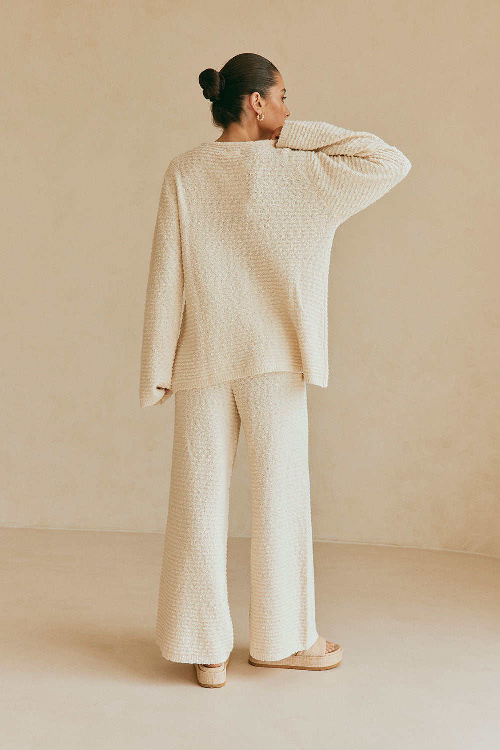 Beige Knit Long Sleeve Mara Top – SABO