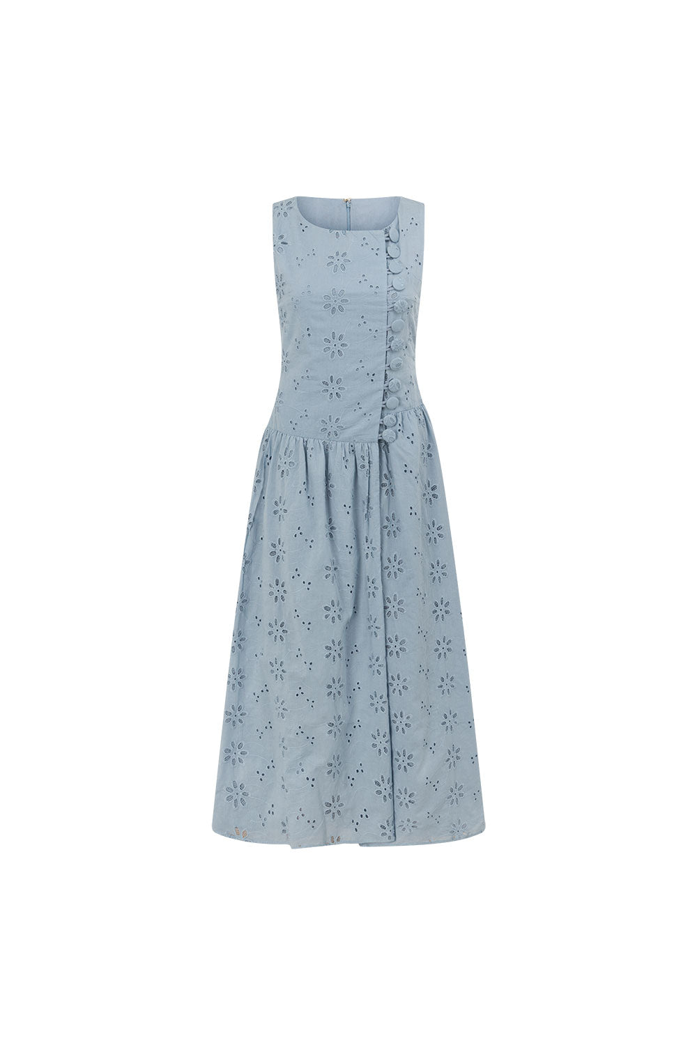Blue Broderie Button Maxi Odessa Dress S | by SABO Blue Broderie Button Maxi Odessa Dress S | by SABO