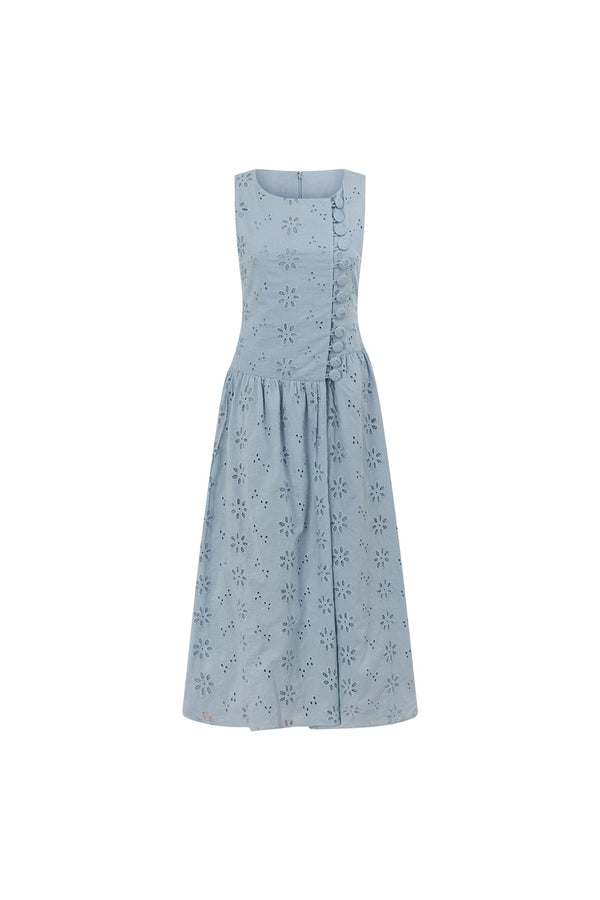 Odessa Dress - Blue Broderie