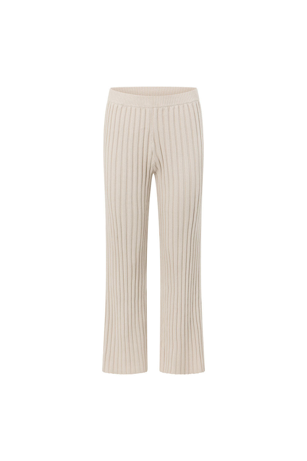 Beige Sand Ribbed Knit Celine Pants – SABO