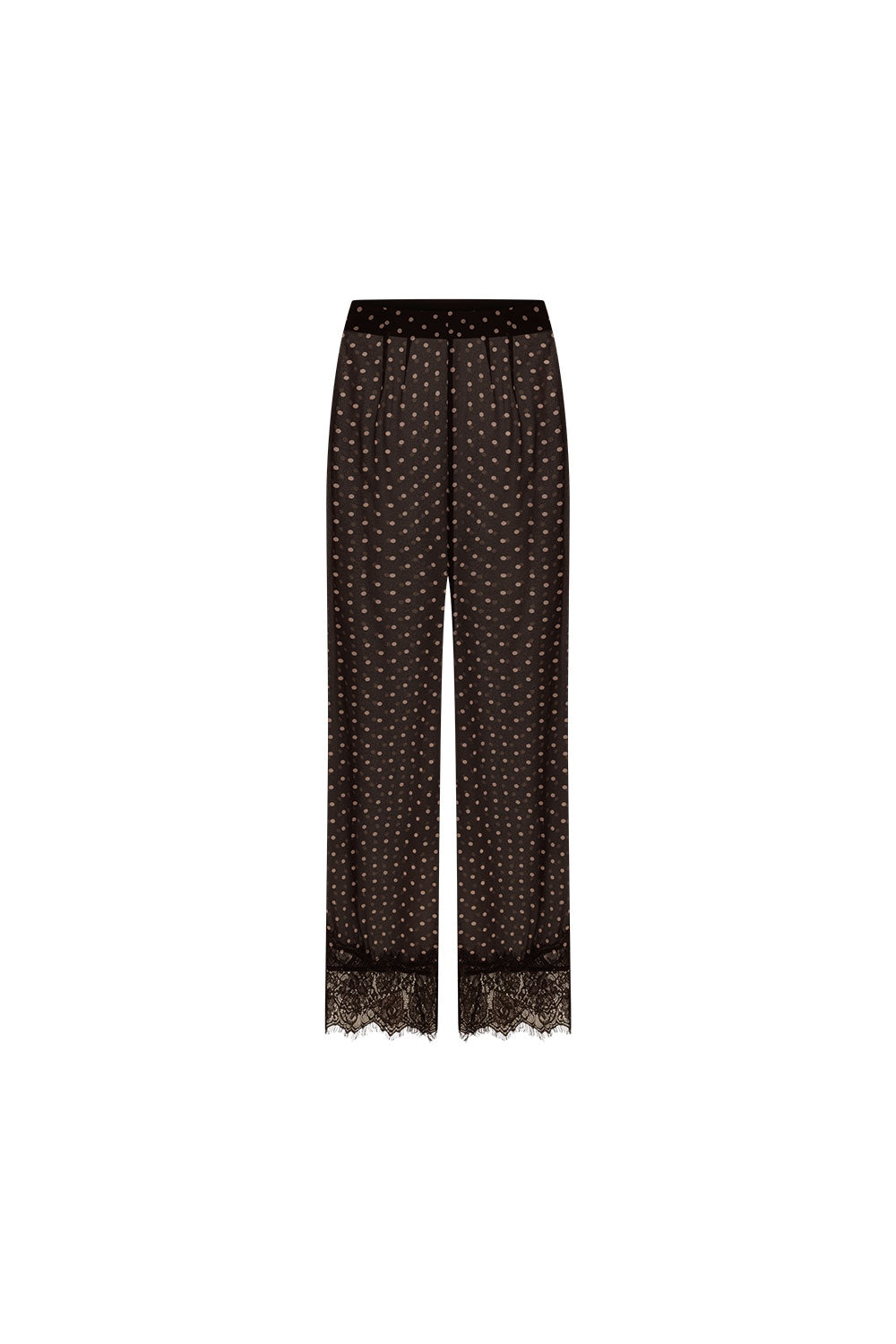 Black and Tan Polka Dot Chiffon Laila Pants – SABO