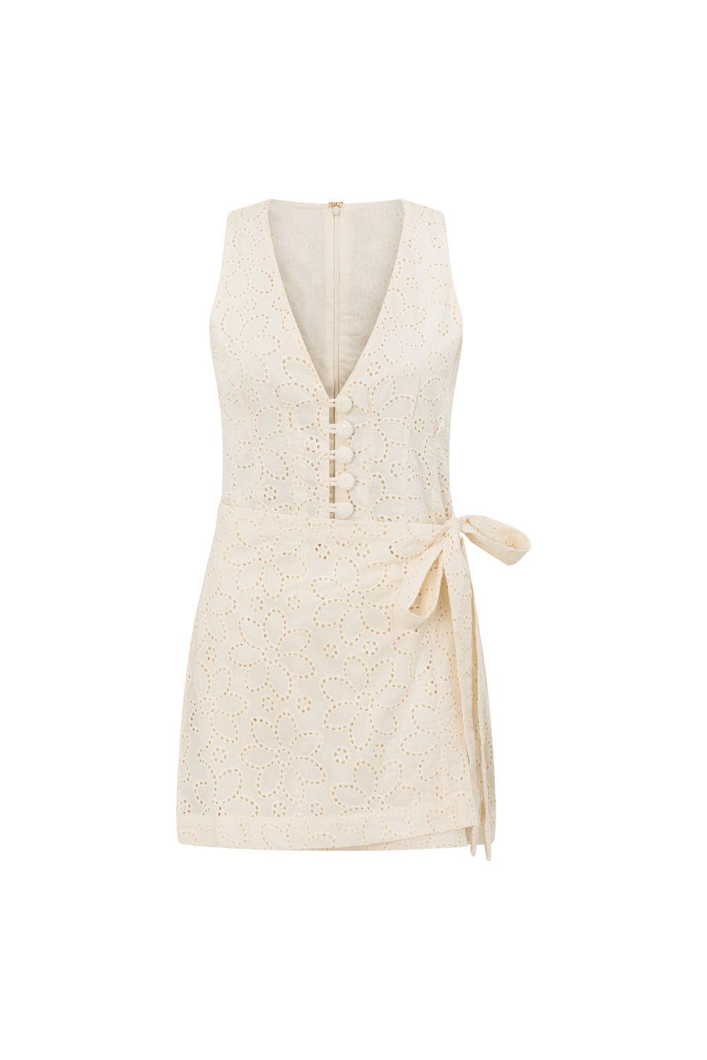 gracia eyelet short sleeve dress Women's Vix Paula Hermanny Eyelet Tisa Mini Dress - Graffiti