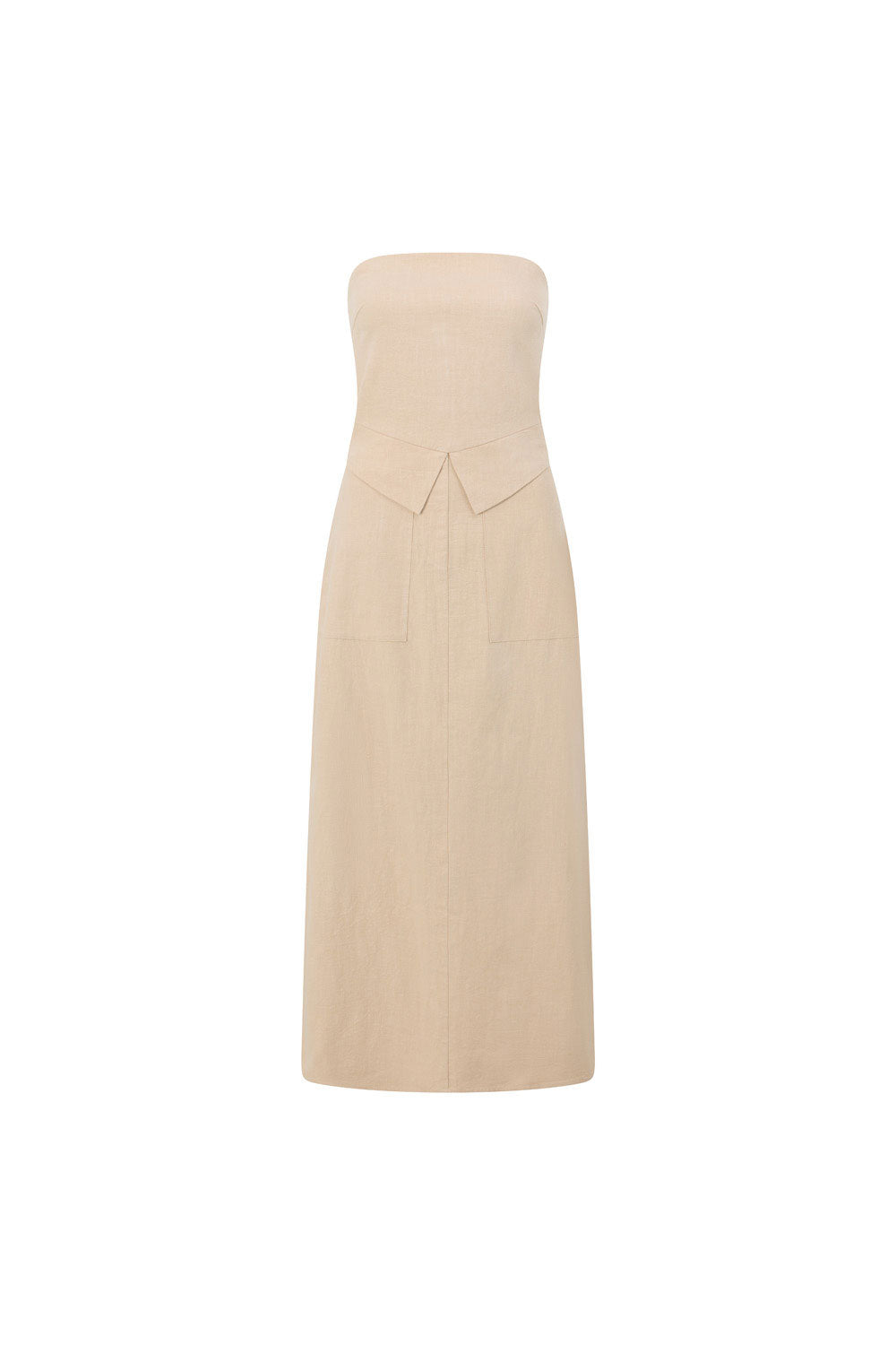 Beige Strapless Maxi Miley Dress XXS