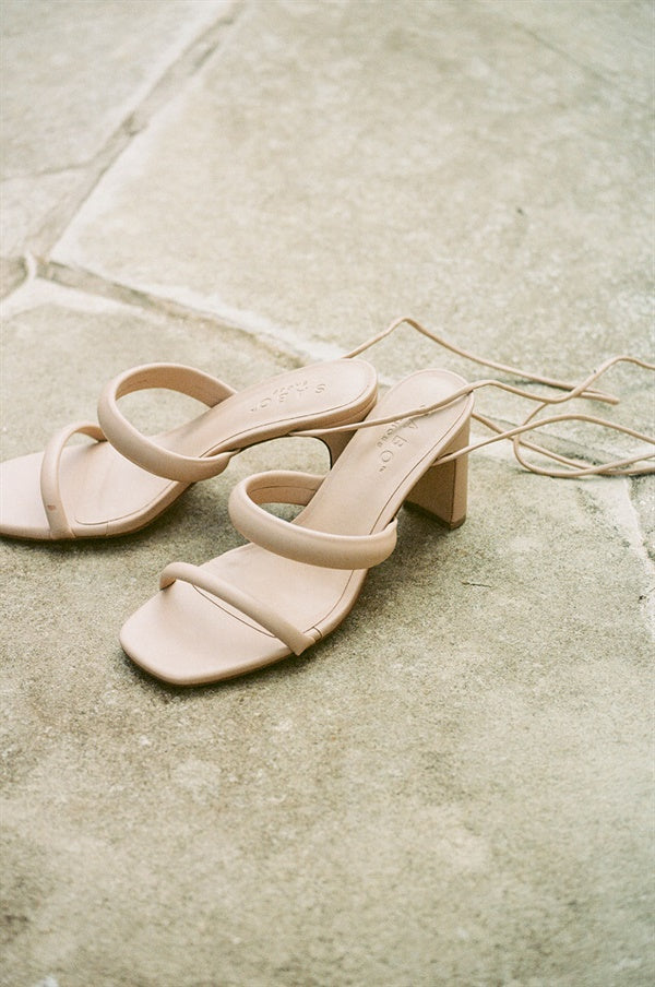 SAMPLE-Strappy Asteria Heels - Tan