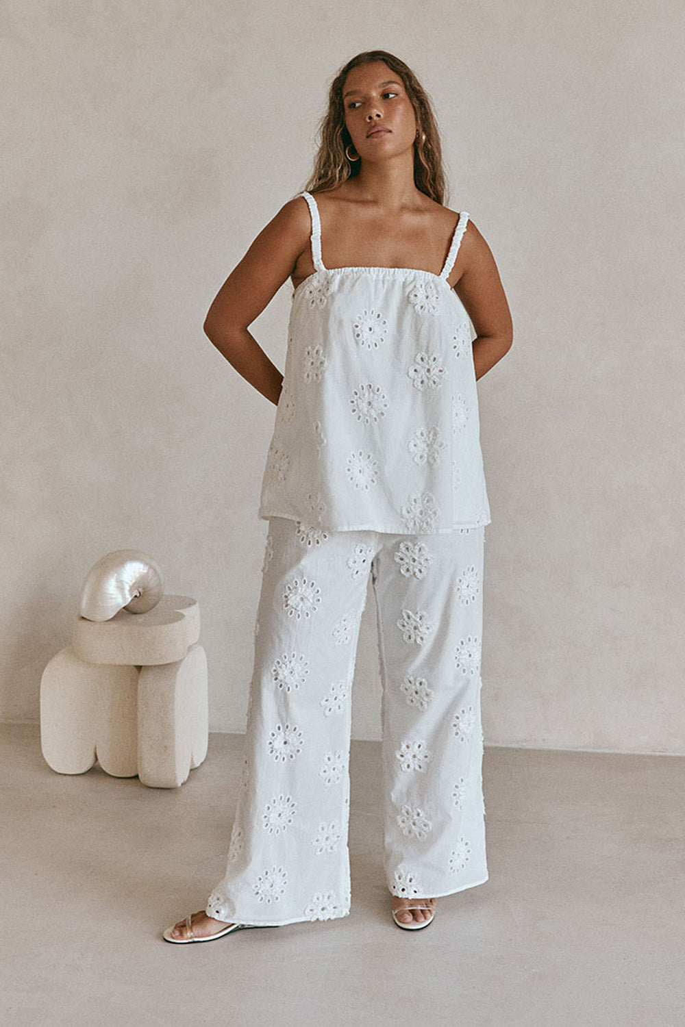 White Broderie Backless Odette Top – SABO