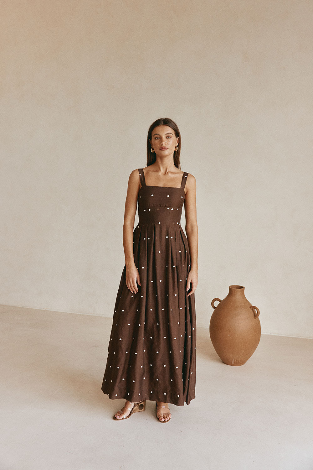 Flores Dress - Chocolate Speck