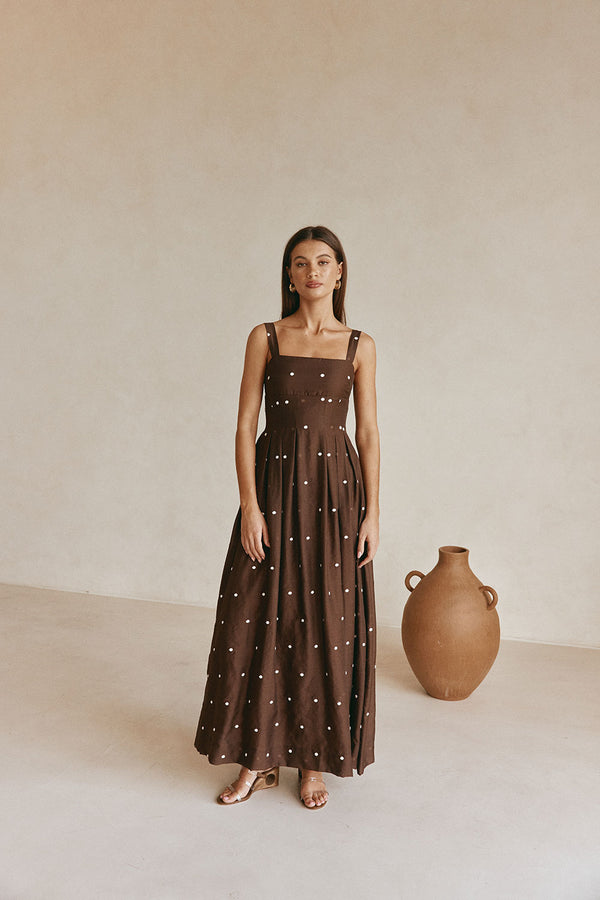 Flores Dress - Chocolate Speck