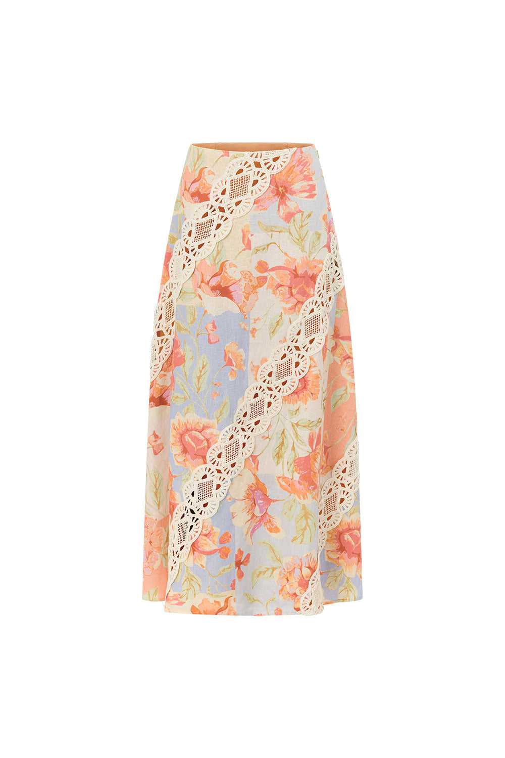 Peach Verano Print Maxi Mirabella Skirt – SABO