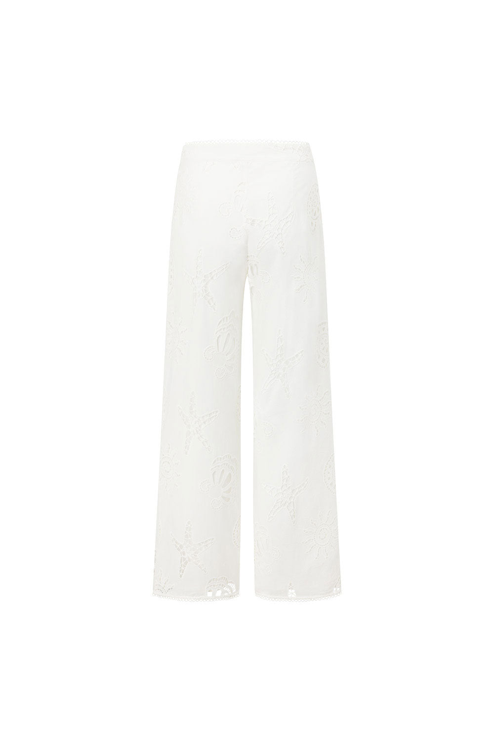 Nissi White Embroidered High Waisted Pants - Corallo Bianca – SABO
