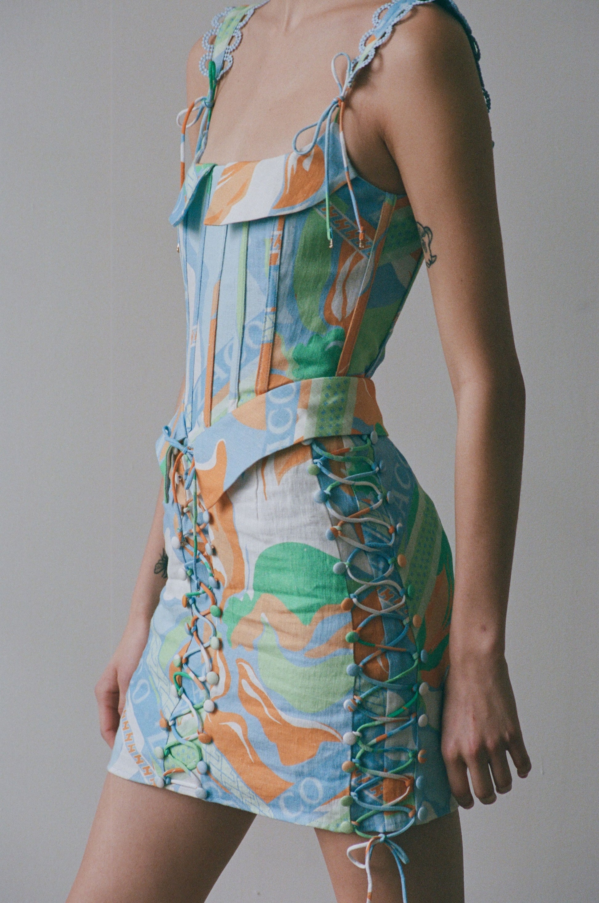 SAMPLE-Tyra Lace Up Dress - Calista Aliza