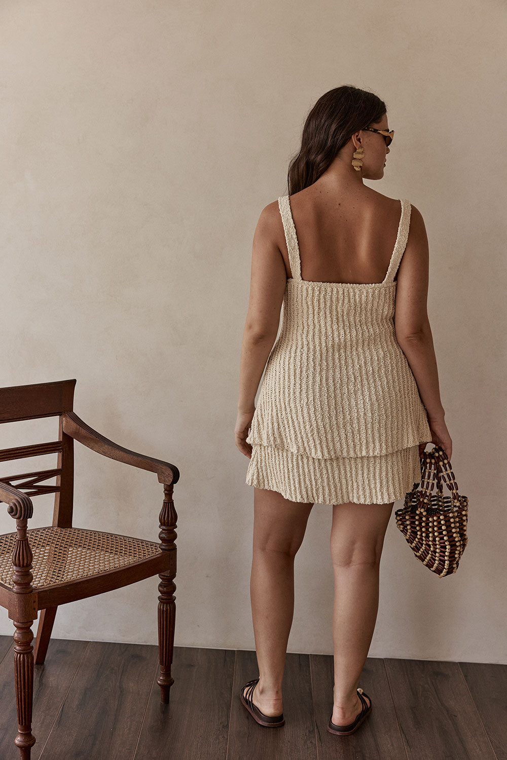 Cream Knit A Line Mini Azuli Dress M | by SABO Cream Knit A Line Mini Azuli Dress M | by SABO