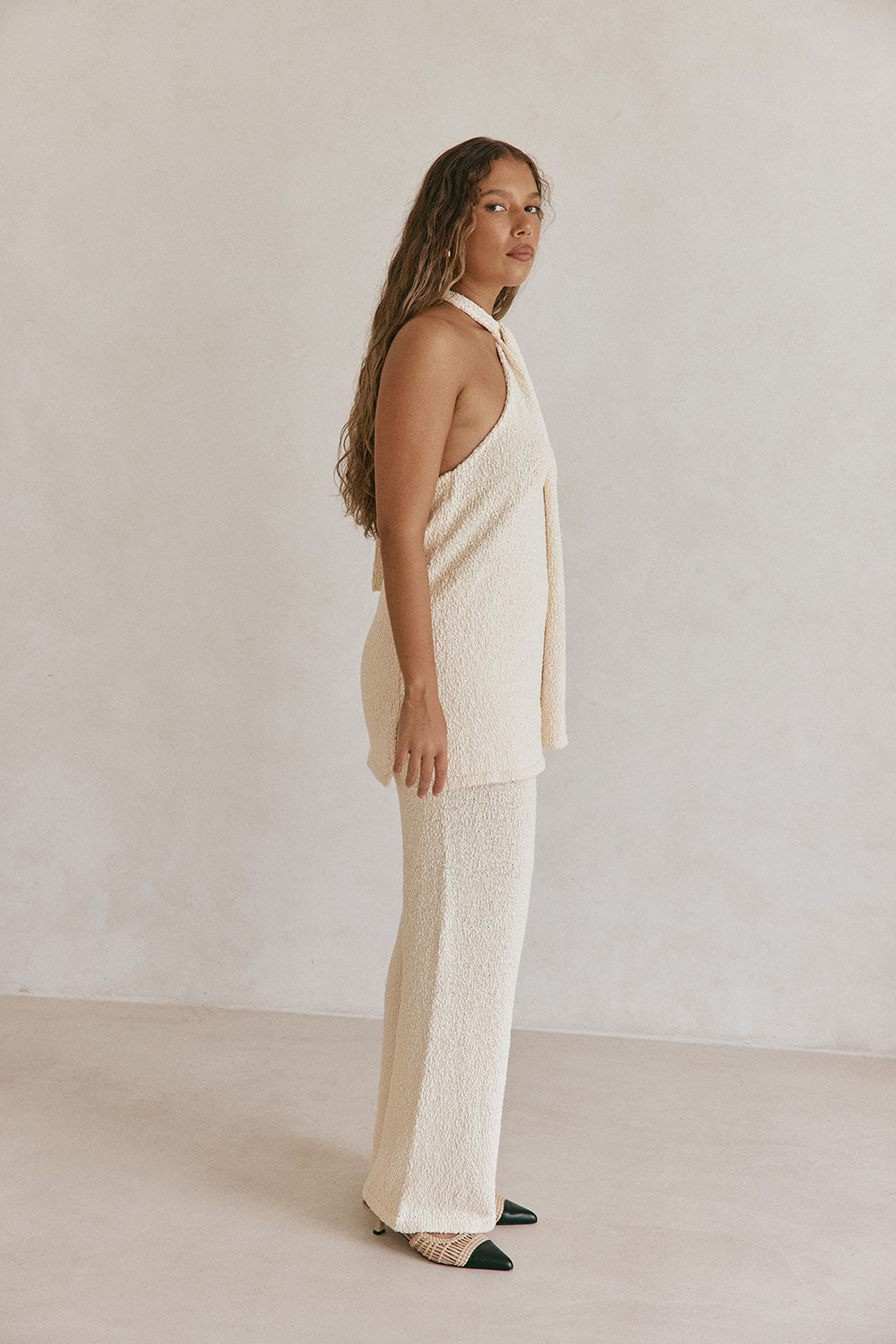 Cream Knit Halter Naveen Top – SABO