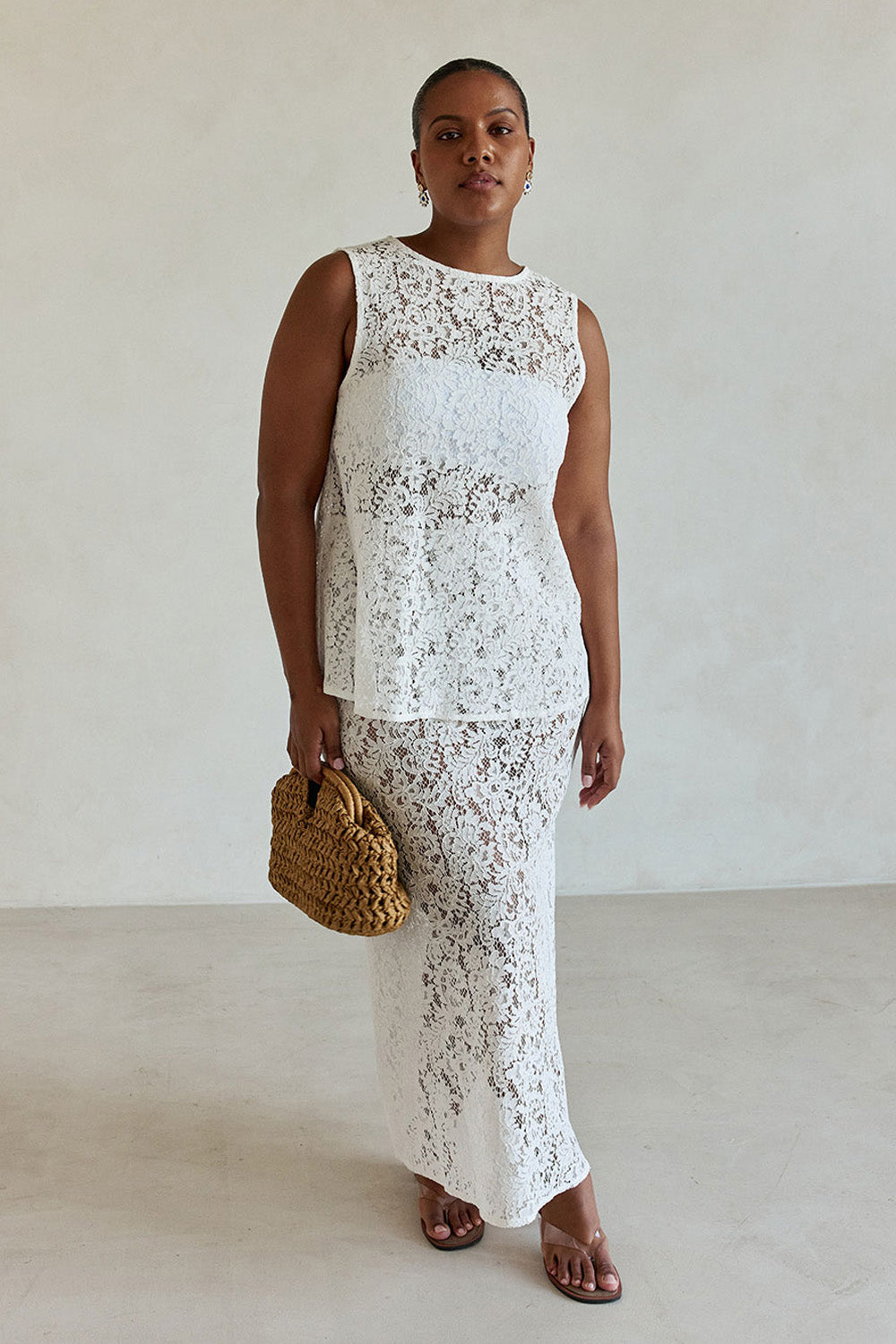 White Lace Boxy Gabby Top – SABO