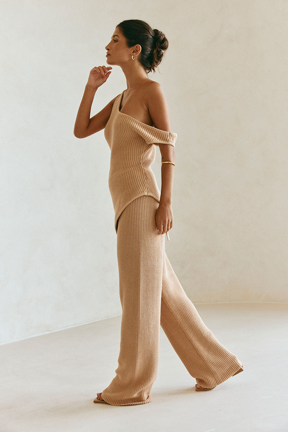 Tan Knit Off Shoulder Sienna Top – SABO