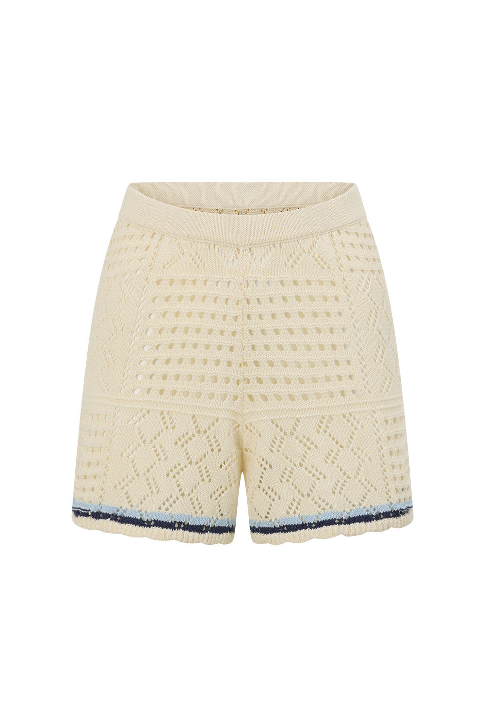 Cream Patch Crochet Knit High Waist Balia Shorts – SABO