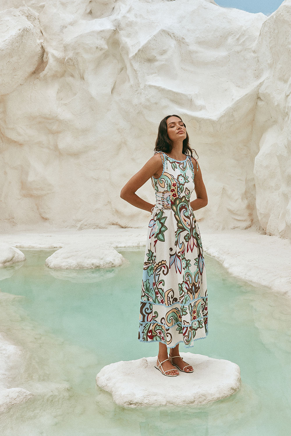 Blue Floral Paradesios Print – SABO