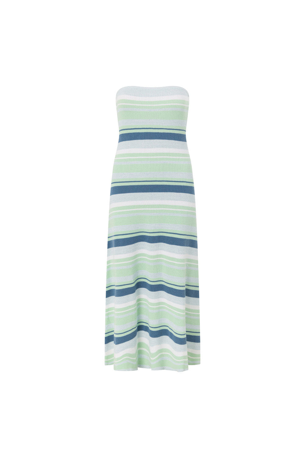 Green and White Stripe Strapless Maxi Anya Dress XL | by SABO Green and White Stripe Strapless Maxi Anya Dress XL | by SABO