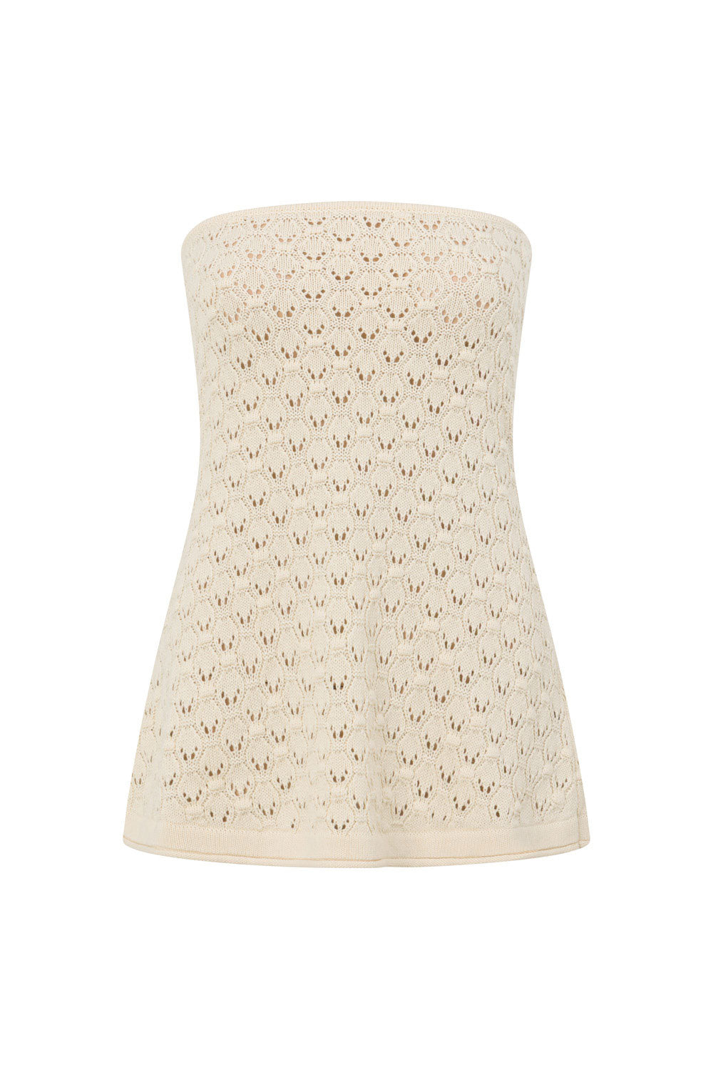 Cream Crochet Knit Strapless Lonline Ophelia Top – SABO