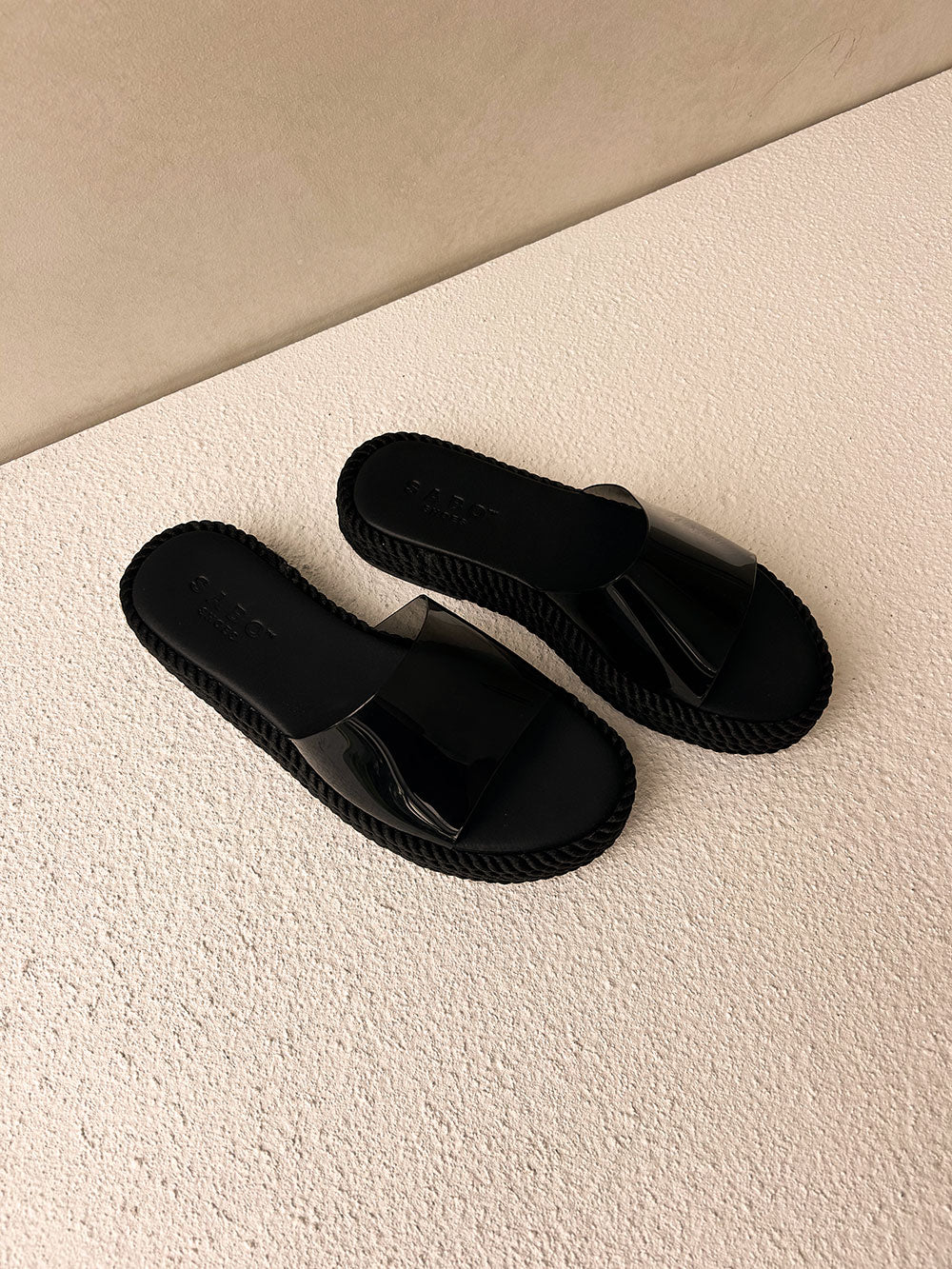 Black Transparent Open Toe Asuka Platform Sandals – SABO