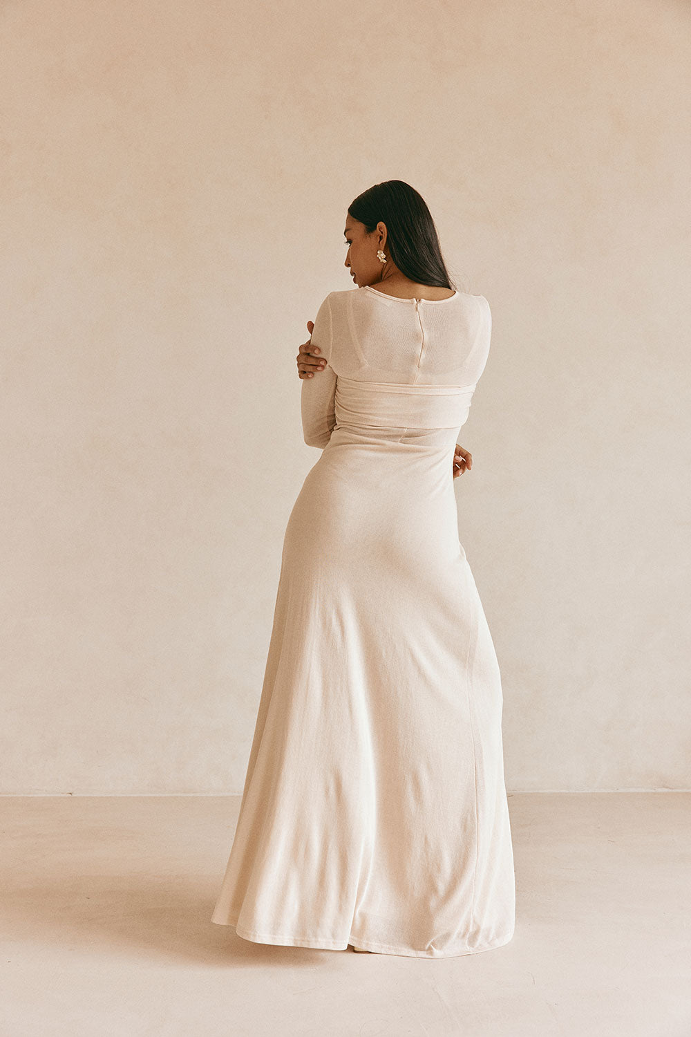 Beige Long Sleeve Slit Maxi Kay Dress XXXL | by SABO Beige Long Sleeve Slit Maxi Kay Dress XXXL | by SABO
