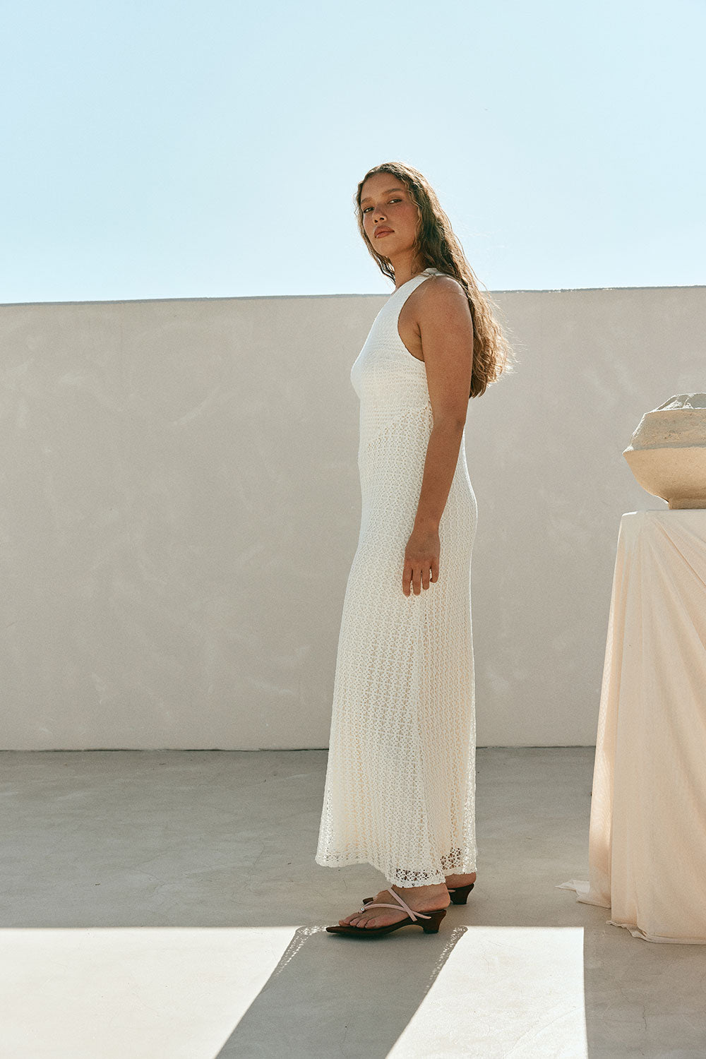 Ivory One Shoulder Bridal Maxi Ellita Dress XL | by SABO Ivory One Shoulder Bridal Maxi Ellita Dress XL | by SABO