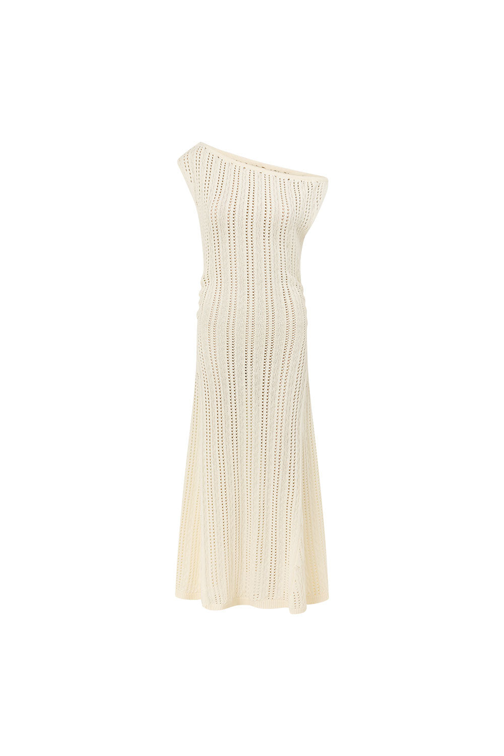 Cream Knit One Asymmetric Maxi Lavera Dress – SABO