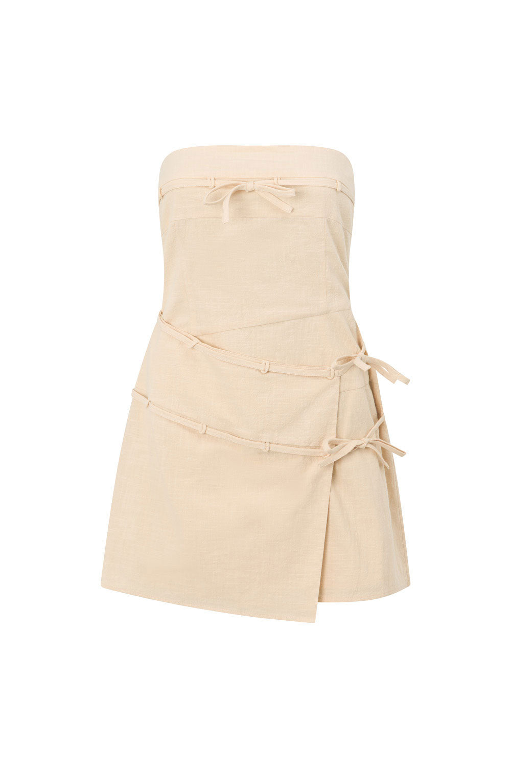 bandeau wrap mini dress Kevsra Bandeau Mini Dress in Mesh Wiggle Sunset