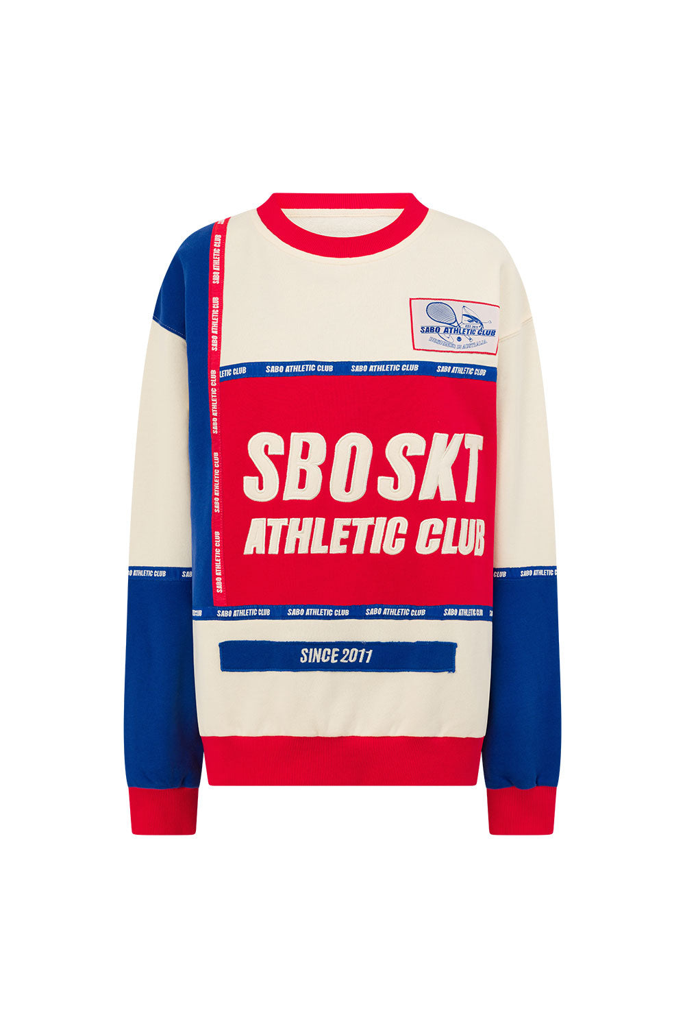 Red and Blue Fleece Oversized Vintage Kenza Sweater – SABO