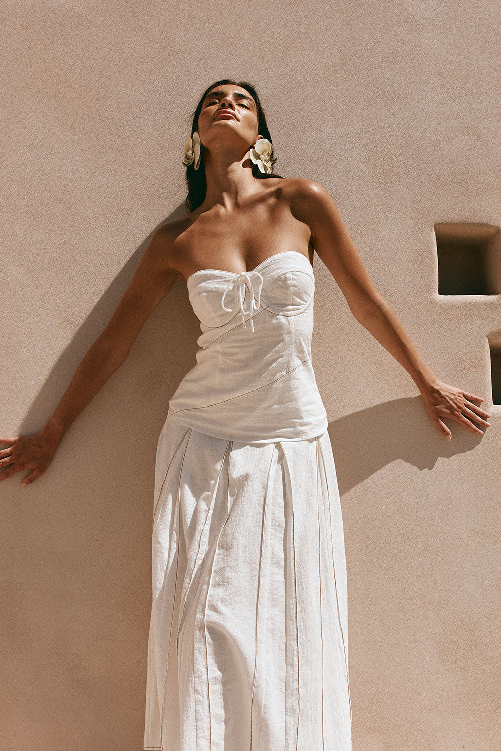 White Strapless Tie Bustier Viviana Top – SABO