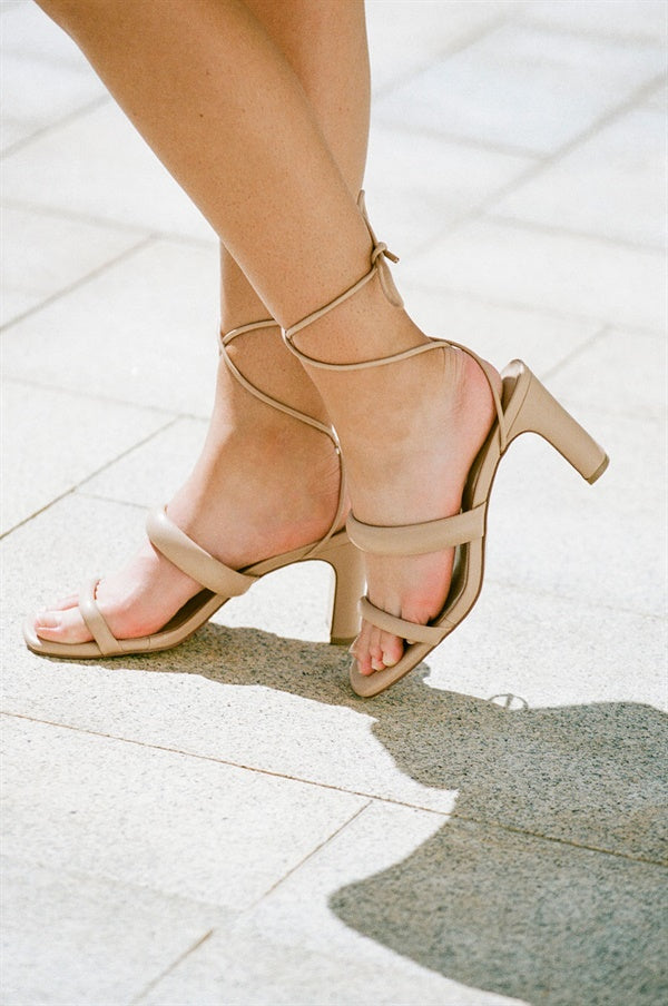 SAMPLE-Strappy Asteria Heels - Tan