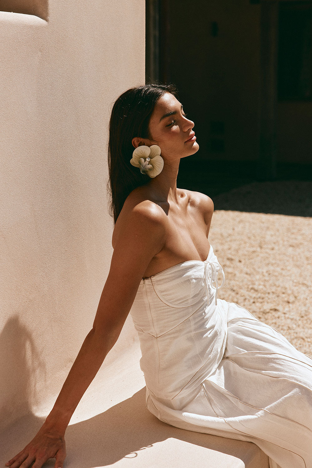 White Strapless Tie Bustier Viviana Top – SABO