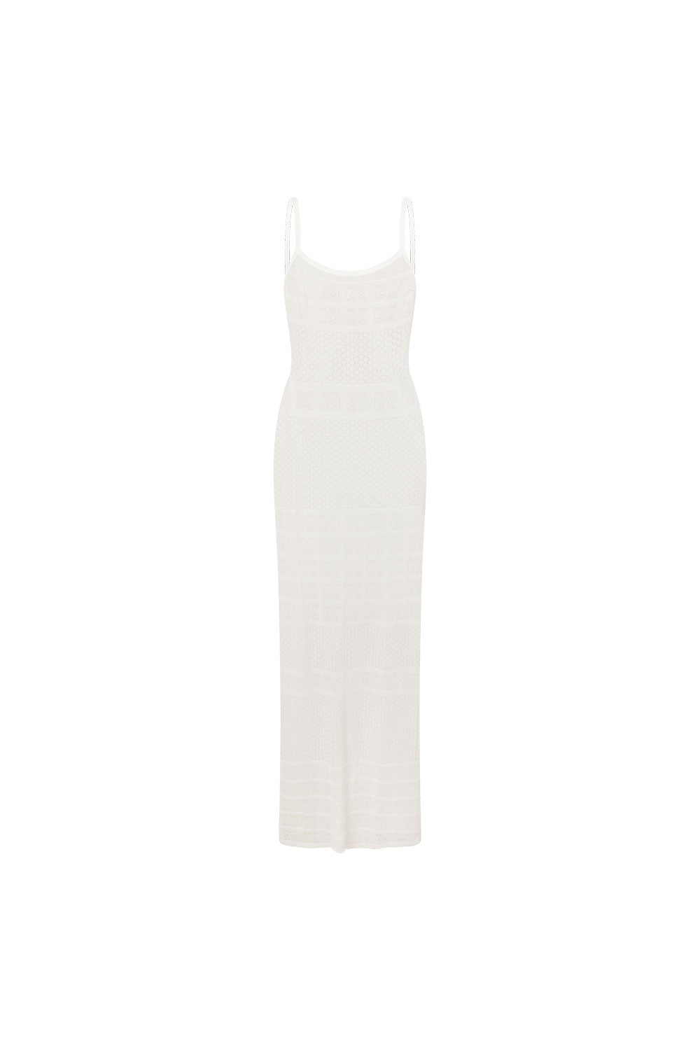 White Sheer Knit Maxi Aven Dress M